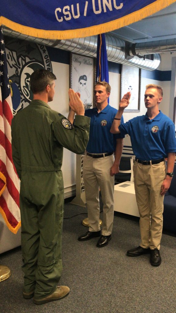 Cadets taking oath of office